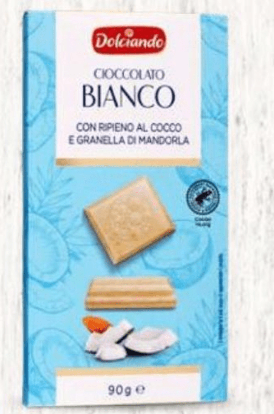 Bela čokolada s kokosom in mandlji 90 g