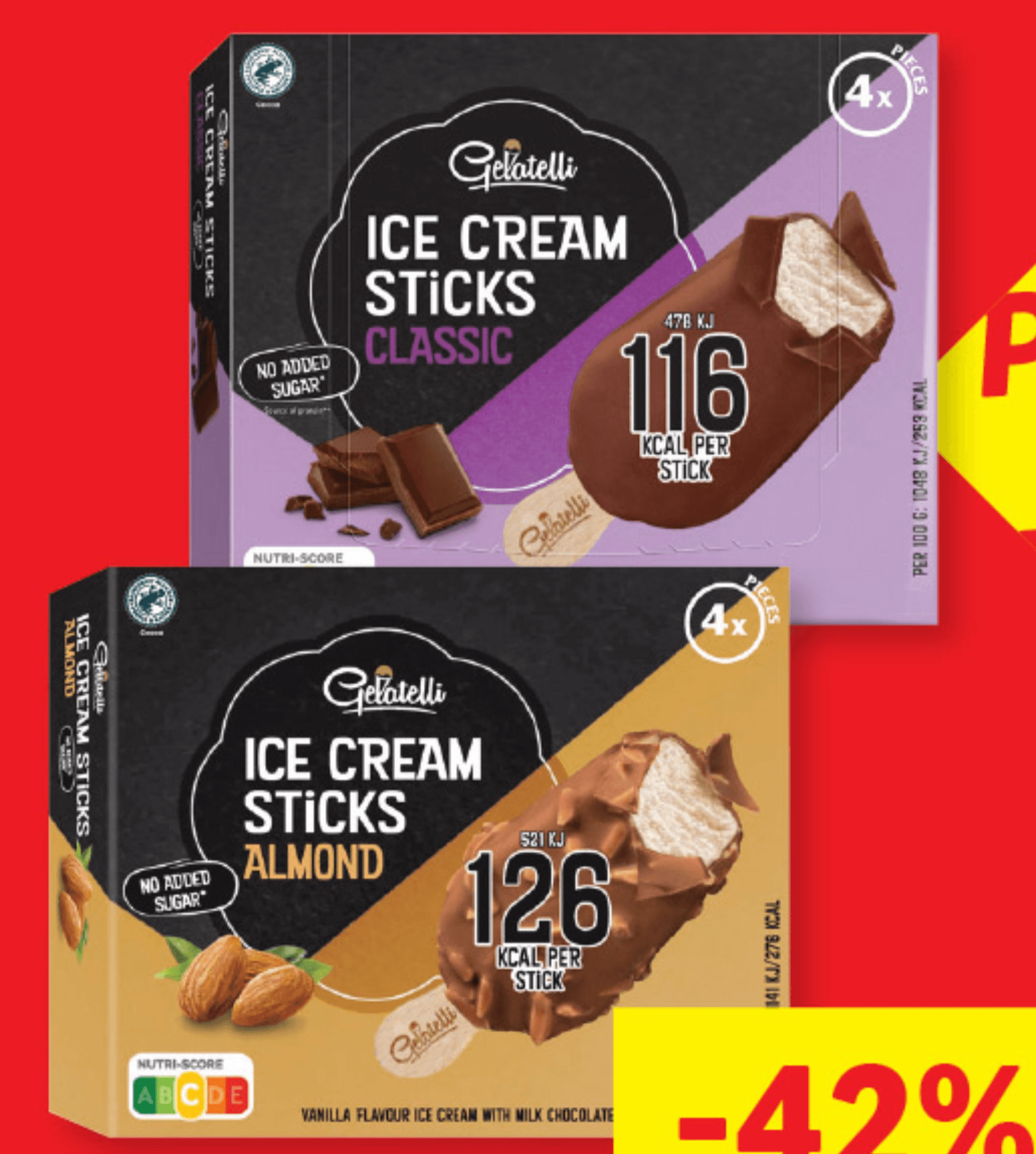 Gelatelli Ice Cream Sticks 4 x 45,5 g