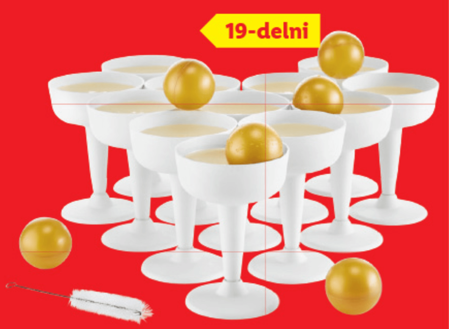 LIVARNO Komplet za „Proseccopong“ 19-delni