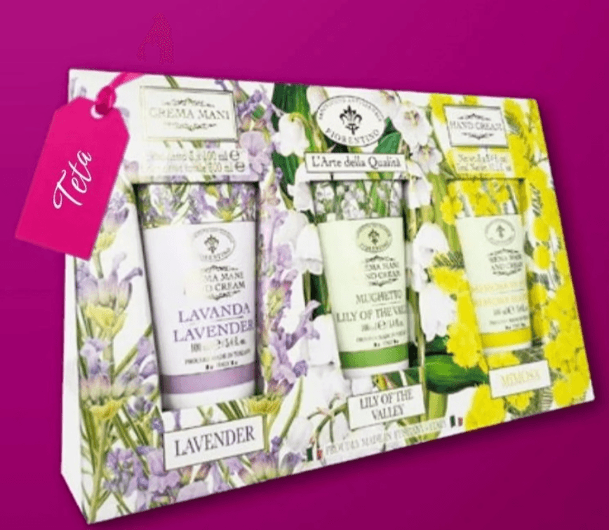 Fiorentino set krem za roke sivka, šmarnica in mimoza 3x 100 ml