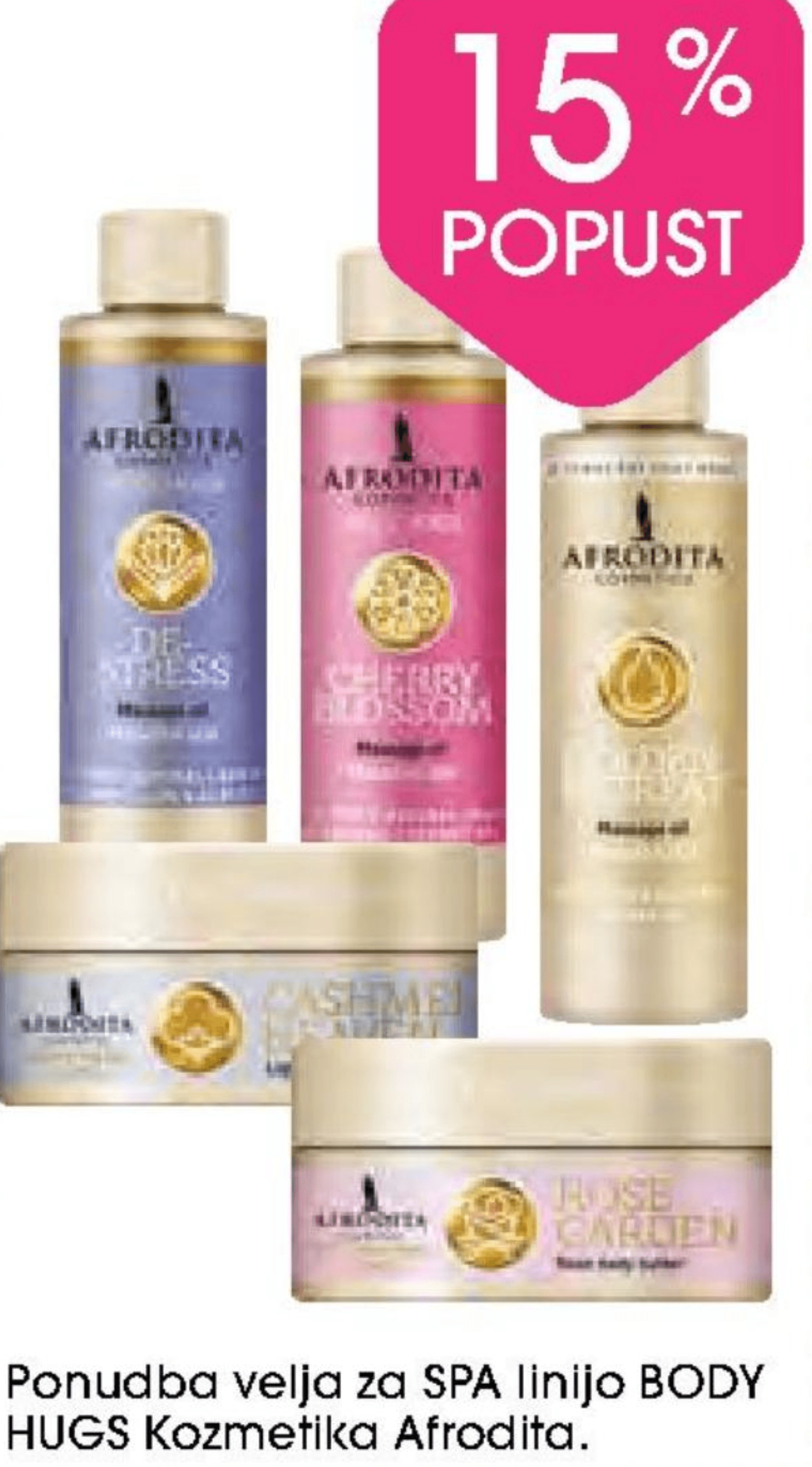 Afrodita SPA linijo BODY HUGS Kozmetika Afrodita