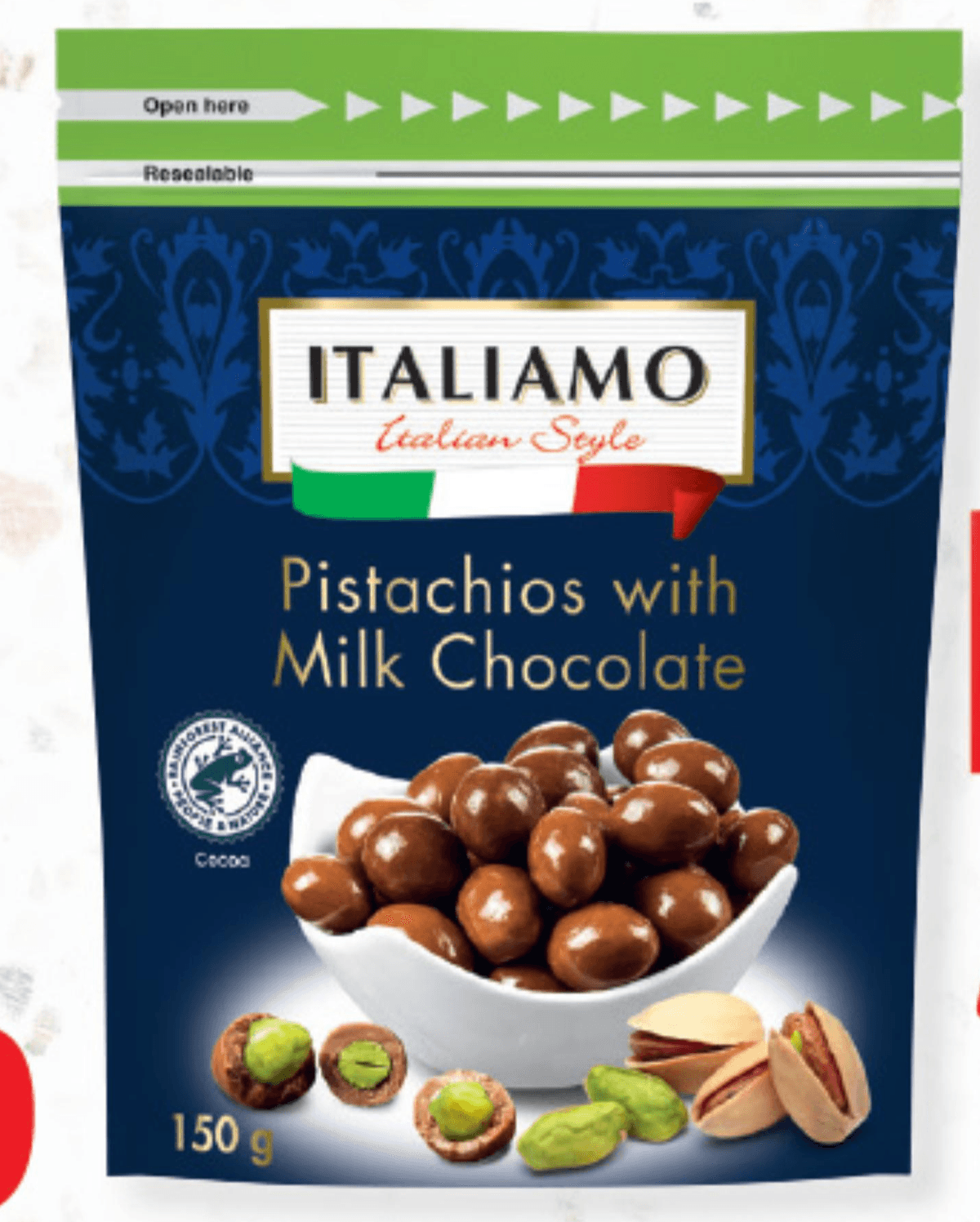Italiamo pistacije v mlečni čokoladi 150 g Akcija u trgovini Lidl
