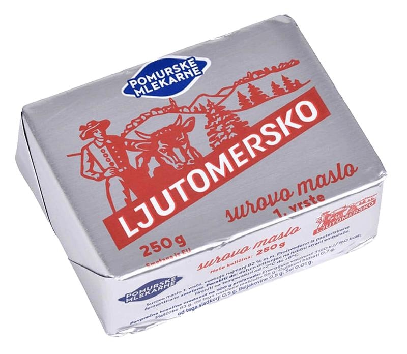 Pomurske Mlekarne Ljutomersko surovo maslo 250 g Akcija u trgovini Lidl