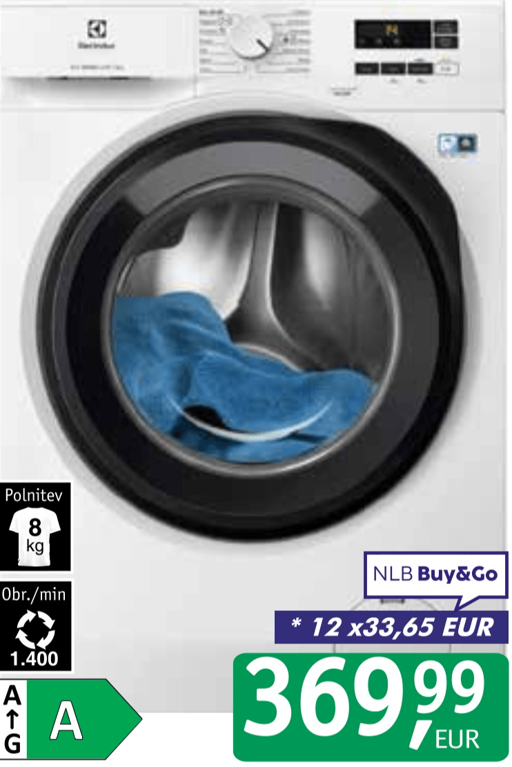 Pralni stroj Electrolux EW6F1482EE 8 kg Akcija u trgovini Jager