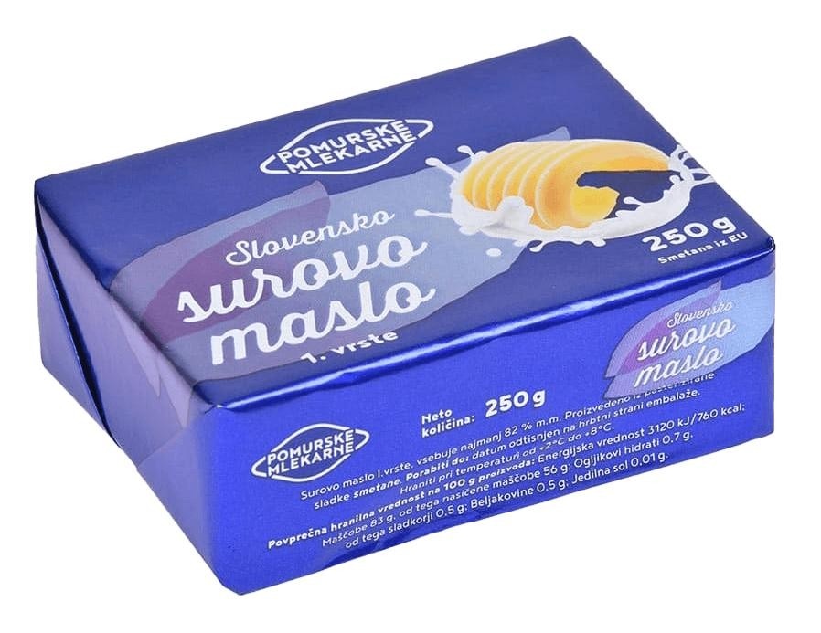 Slovensko surovo maslo 250 g Pomurske Mlekarne Akcija u trgovini Spar