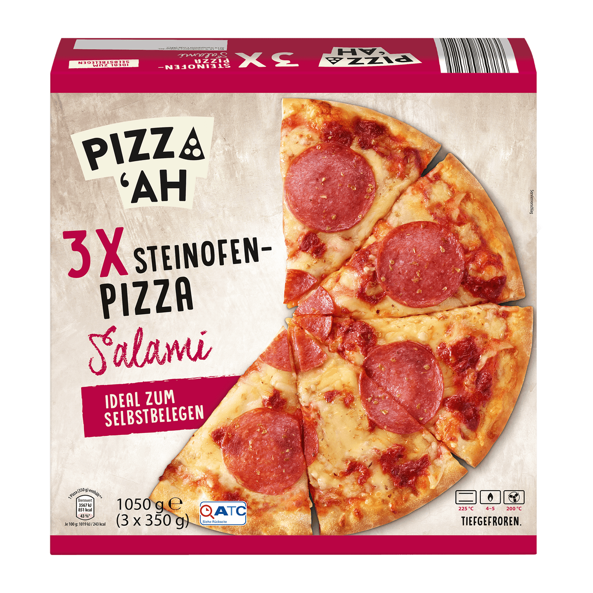 Pizzah pica s salamo 3 x 350 g Akcija u trgovini Hofer
