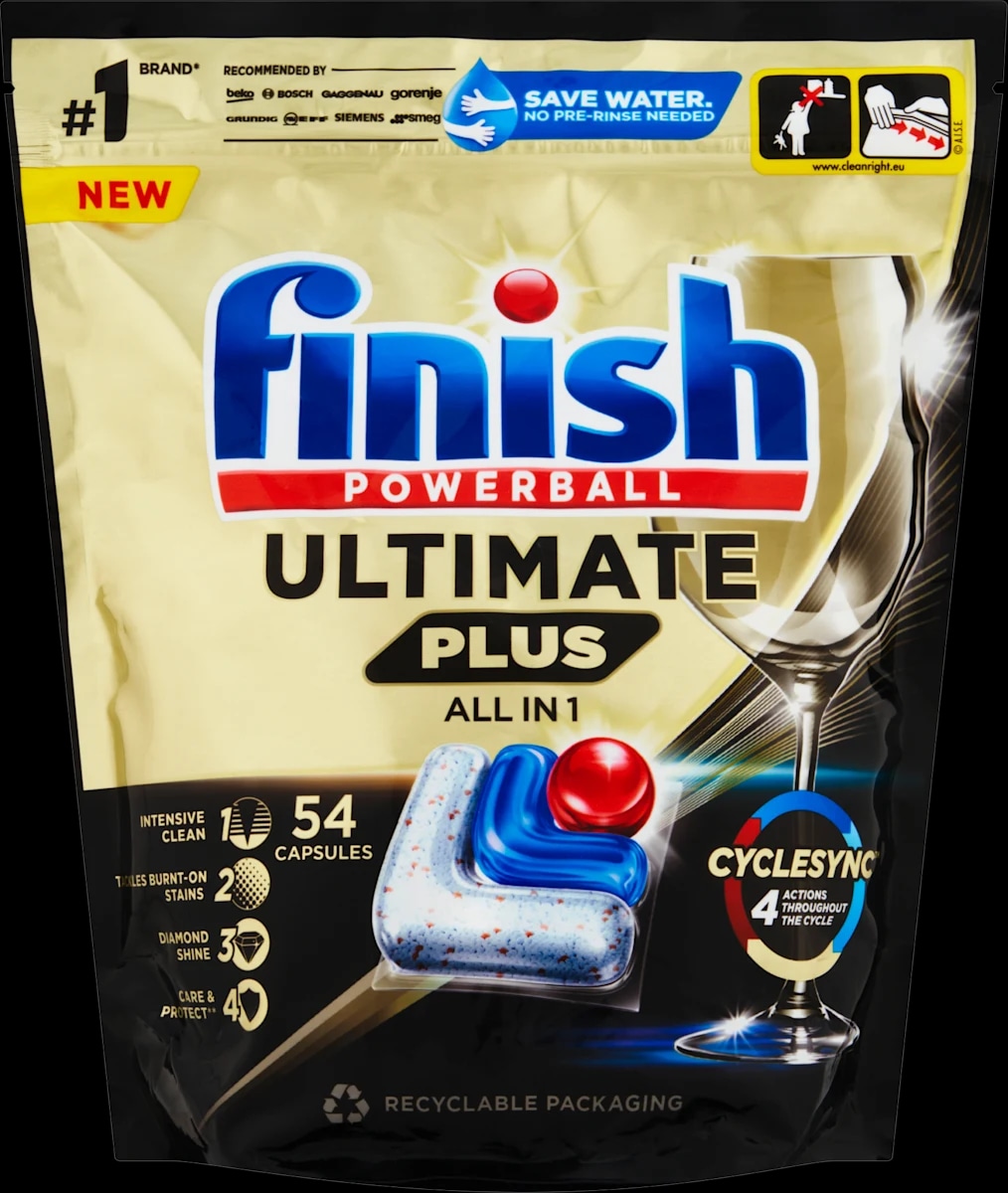 Kapsule za strojno pomivanje posode Finish Ultimate All in 1 45/1 Akcija u trgovini E.Leclerc