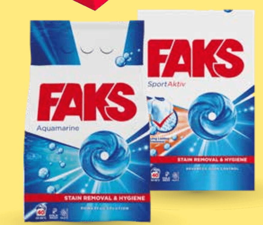 Faks detergent 2.2 kg ali 1.8 l, 40 pranj Akcija u trgovini Tuš