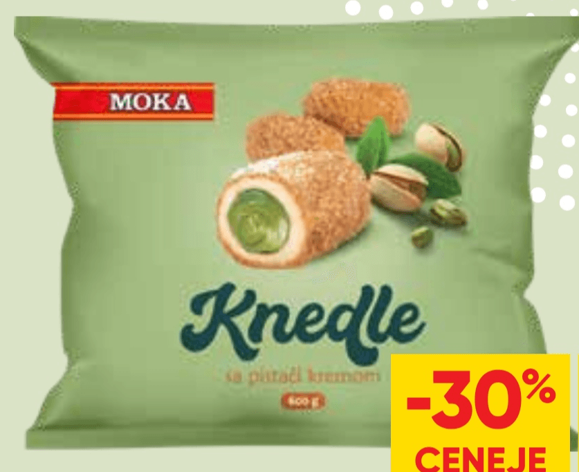Moka Cmoki s pistacijevim nadevom 600 g Akcija u trgovini Tuš