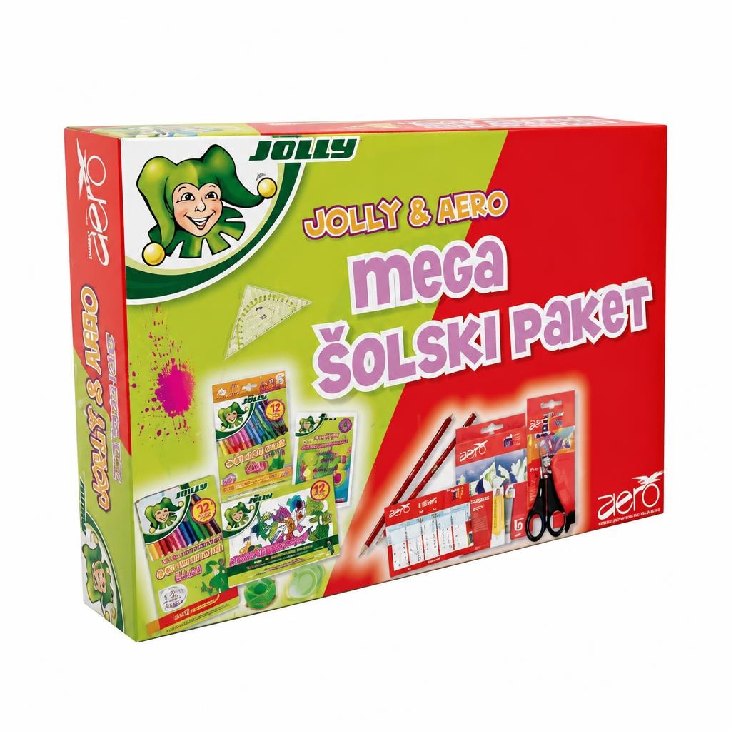 Jolly in Aero Mega šolski paket Jolly, Aero Akcija u trgovini Tuš
