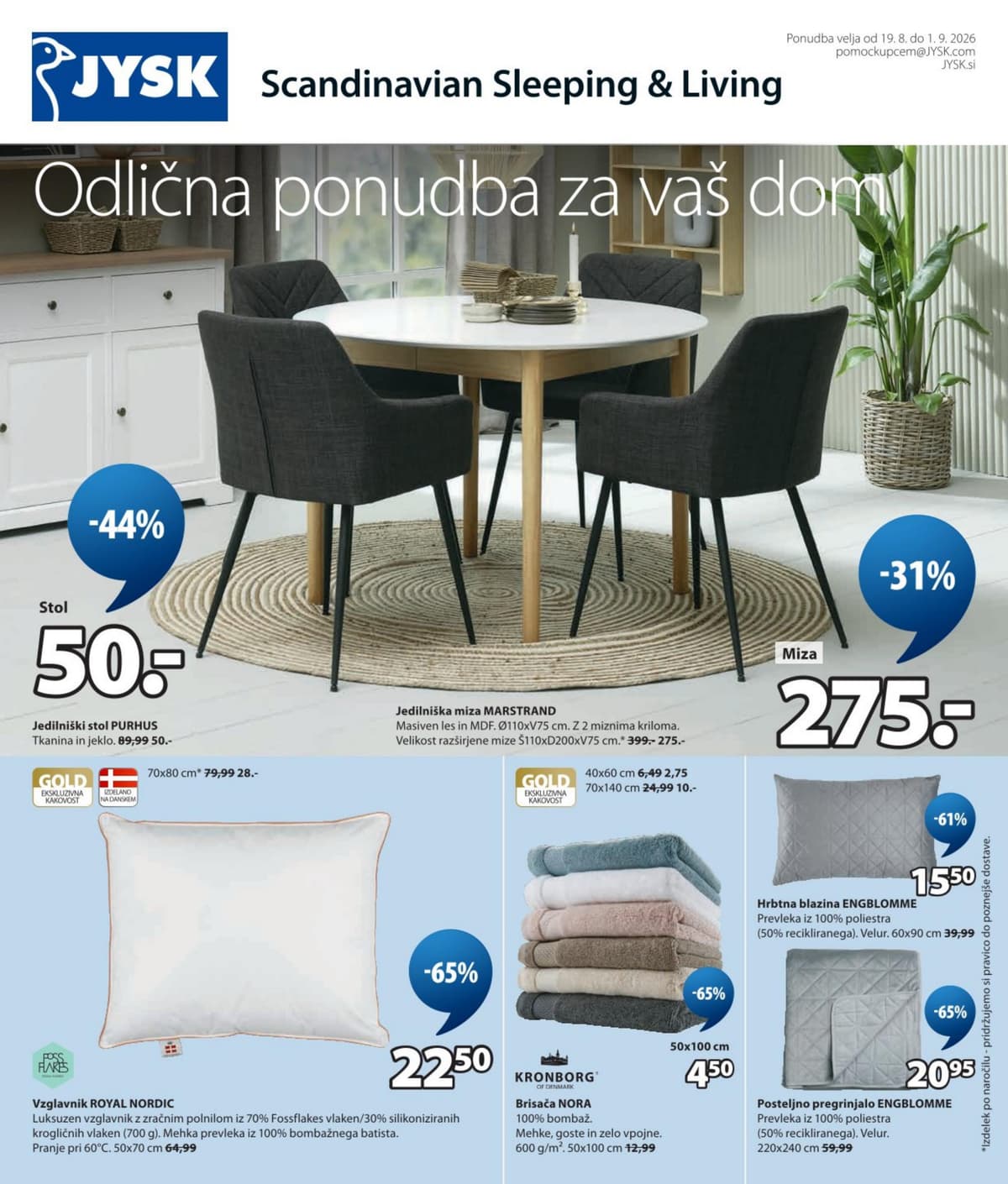 Jysk katalog od 19.08.2026. - Odlična ponudba za vaš dom